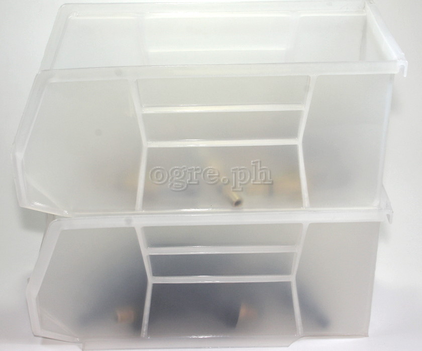 3J-711 Clear Stackable Storage Bin Medium ( 5.5 x 11 x 4.9 inches )