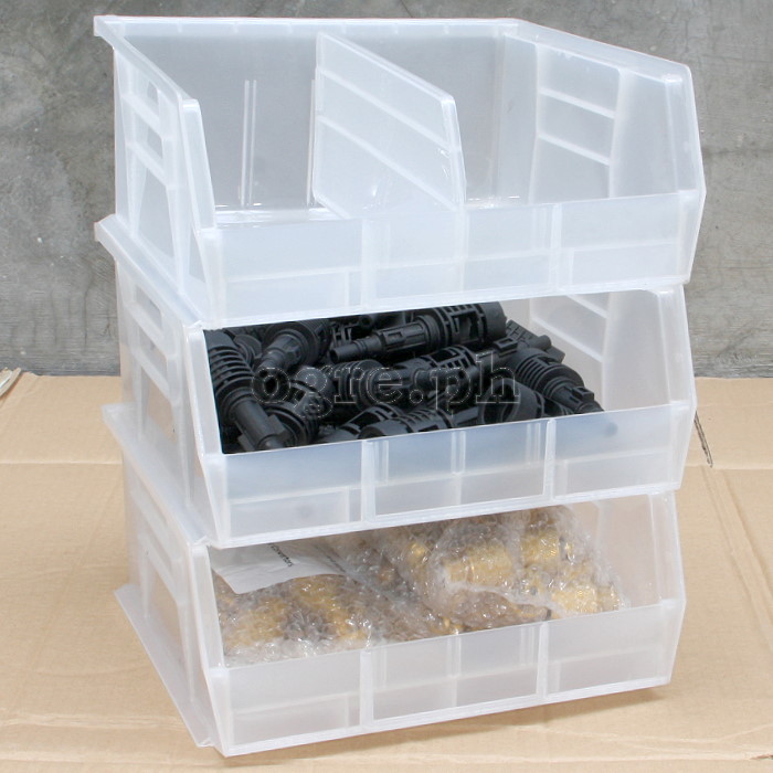 3J-712 Clear Stackable Storage Bin Large ( 11 x 11 x 4.9 inches )