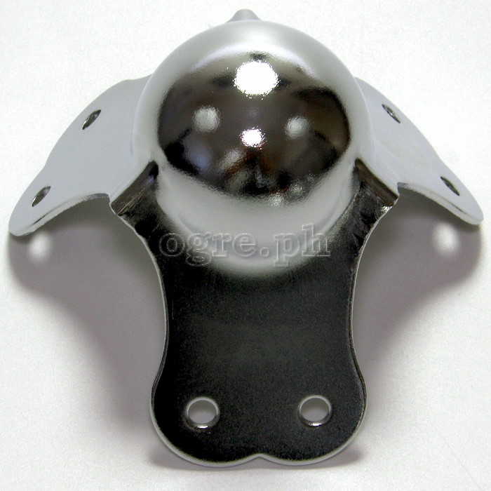 BC01 Flight Case Large Ball Corner, 6 Holes, 80*64mm, Chrome, Set of 4