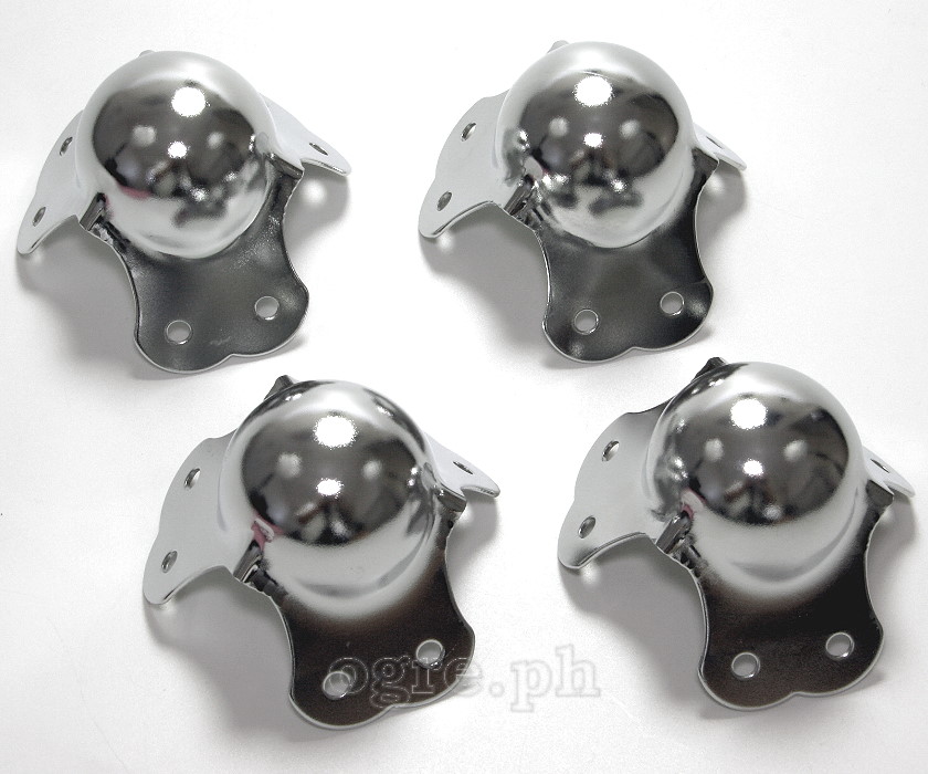 BC02 Flight Case Medium Ball Corner, 6 Holes, 65*53mm, Chrome, Set of 4