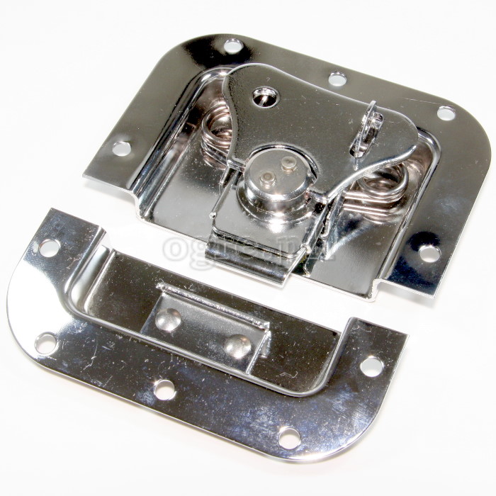 BL02C-L Flight Case Medium Butterfly Latch, 105mm x 112mm, with Padlock Hook, 12mm Recess