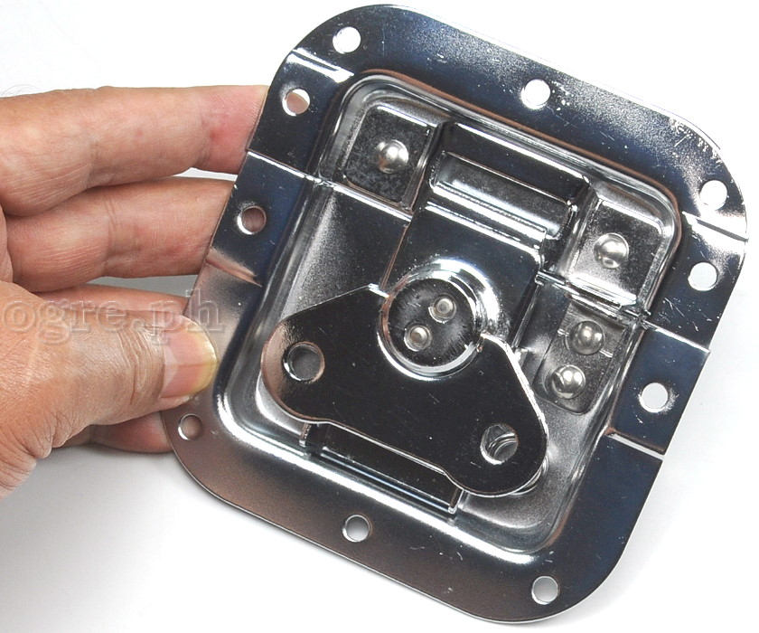 BL02E-L Flight Case Medium Butterfly Latch, w/ Offset w/ Padlock Hook, 105mm x 112mm Chrome