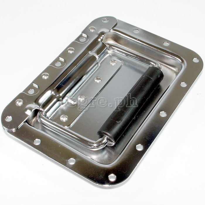 H01 Flight Case Large Recessed Handle with Rubber Grip, 178 x 128mm, 16mm Recess