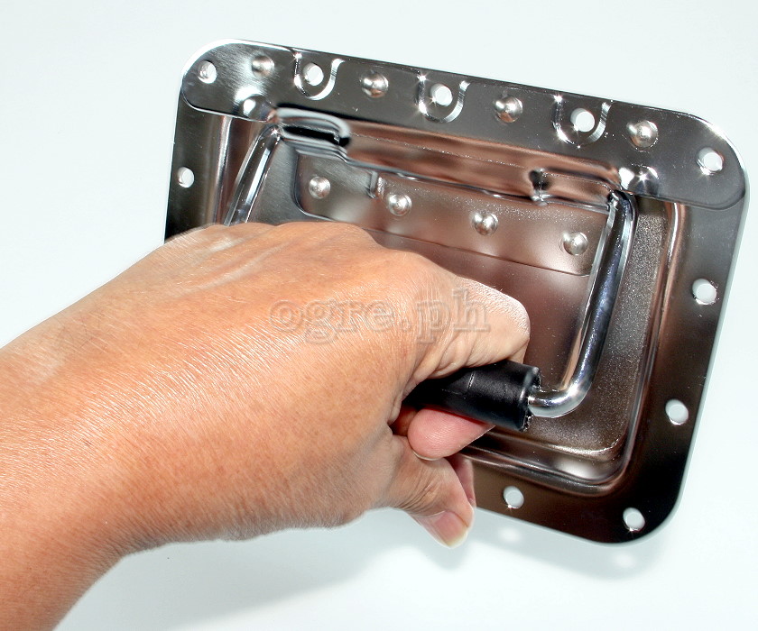 H01 Flight Case Large Recessed Handle with Rubber Grip, 178 x 128mm, 16mm Recess