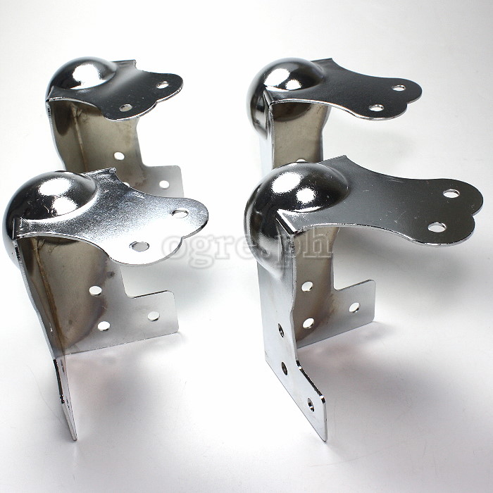 MB02 Flight Case Large Combination Ball Corner / Brace, 8 Holes 94mm, Chrome, Set of 4