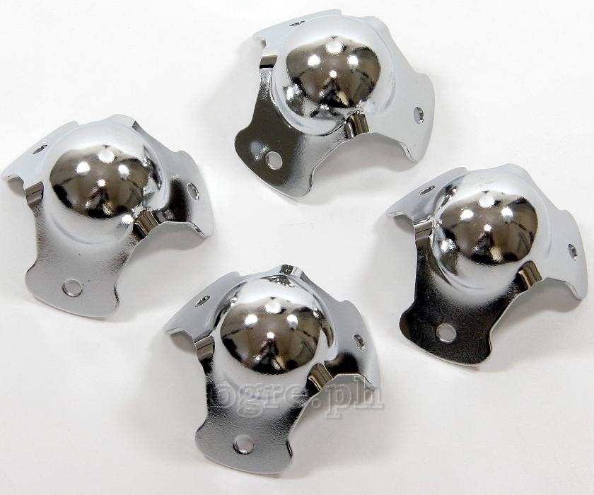 SC02 Flight Case Small Ball Corner, 3 Holes, 55*45mm, Chrome, Set of 4