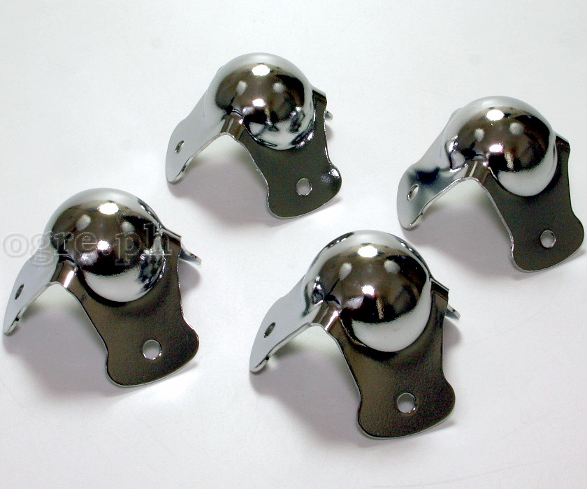 SC02 Flight Case Small Ball Corner, 3 Holes, 55*45mm, Chrome, Set of 4