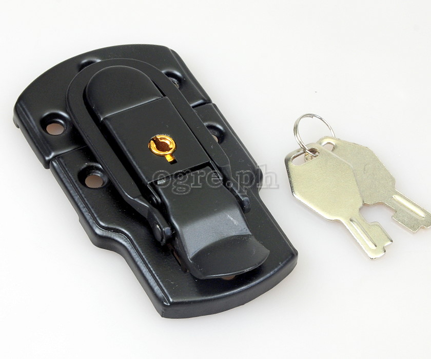 TL01-LB Flight Case Large Drawbolt Closure Latch, Key Lockable 90 x 50mm Black