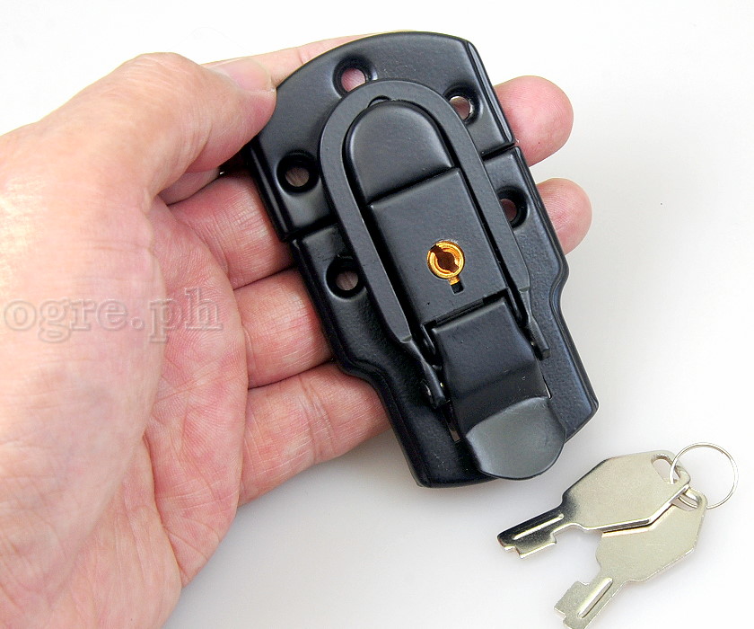 TL01-LB Flight Case Large Drawbolt Closure Latch, Key Lockable 90 x 50mm Black
