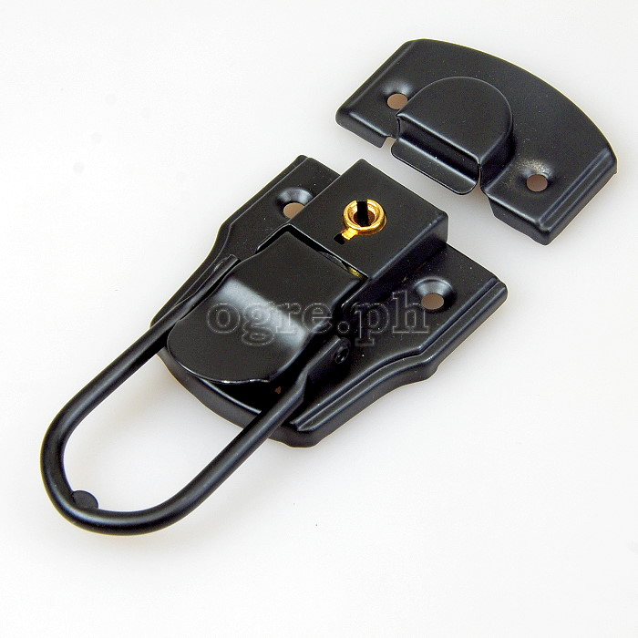TL02-LB Flight Case Medium Drawbolt Closure Latch, Key Lockable 75 x 45mm Black