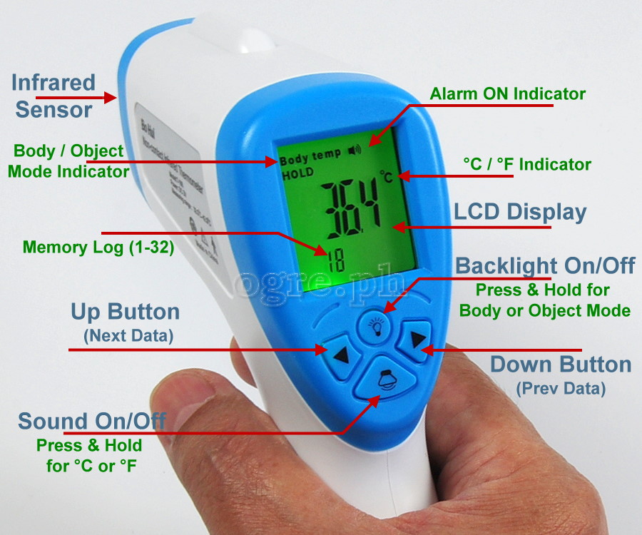 T-168 Non-Contact Infrared Thermometer with Fever Alert Function