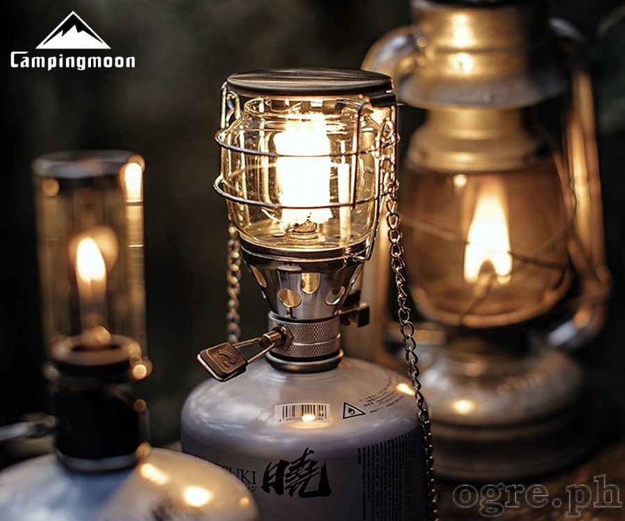 T-4 Portable Butane Gas Hanging Lantern with Glass Shade and Stainless Steel Grille