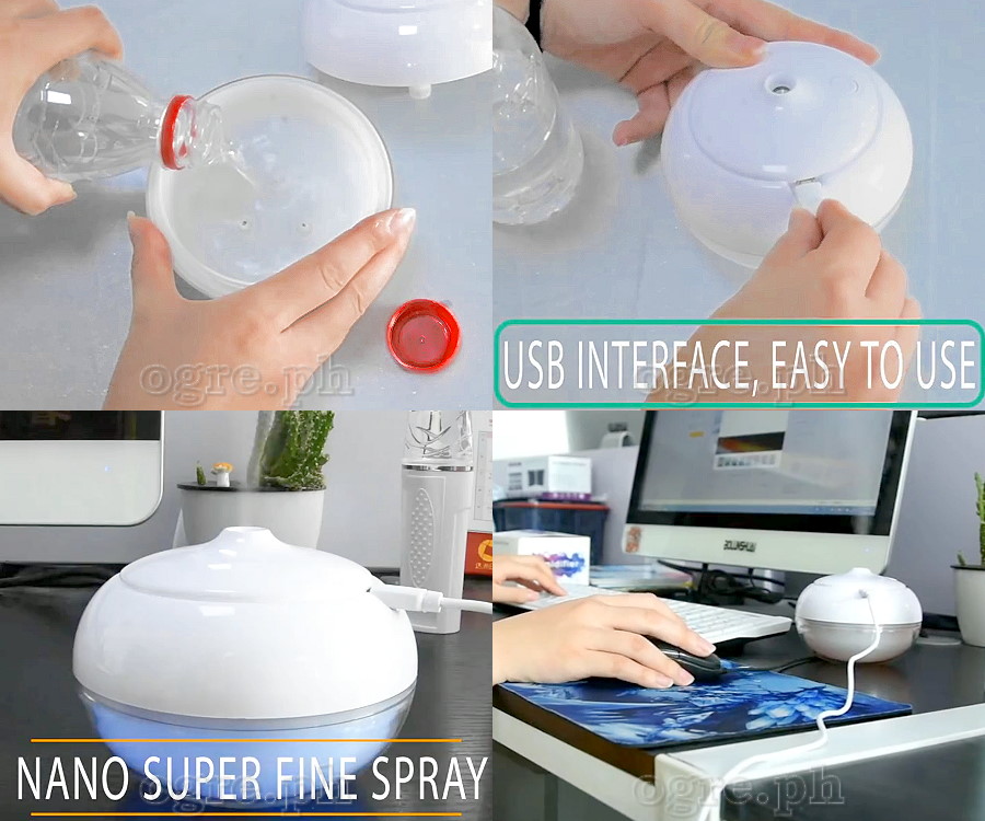 W-718F 250ml Aromatherapy Diffuser / Nano Mist Humidifier USB-Powered