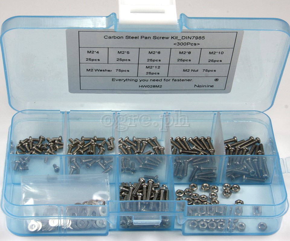 HW028-M2 Nickel Plated Pan Head Philips Screws Kit M2 Mix