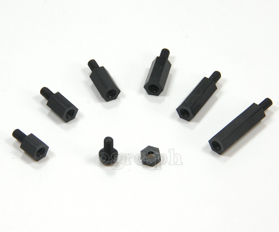 NL16-M3 PCB / Motherboard Black Nylon M-F Standoff Spacer Kit ~ 180pcs M3 Mix