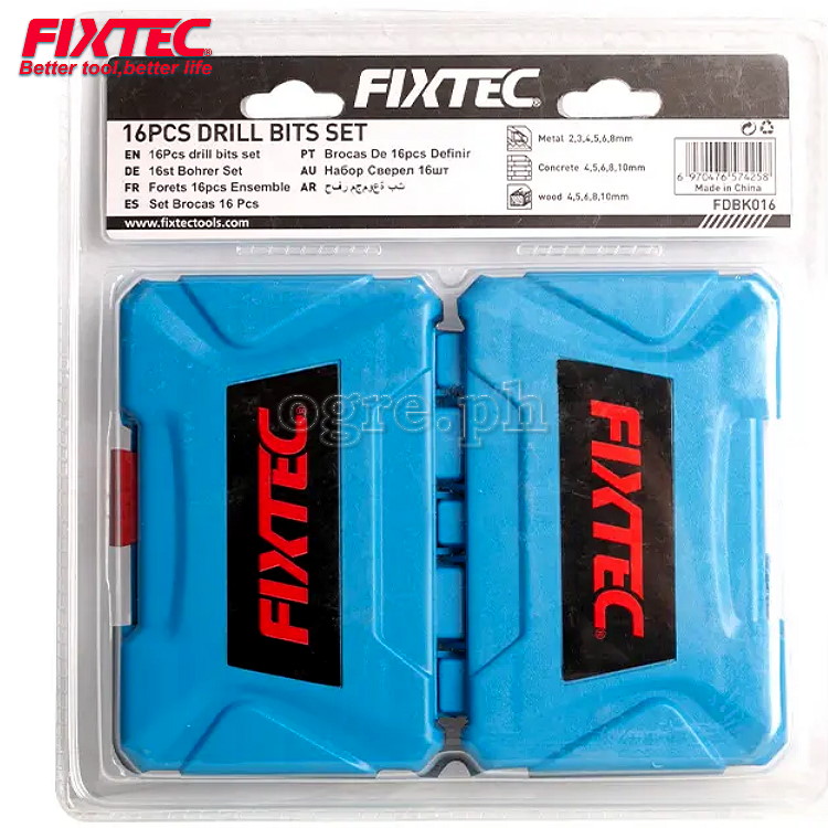 FDBK016 16 Pcs Assorted Drill Bits Set