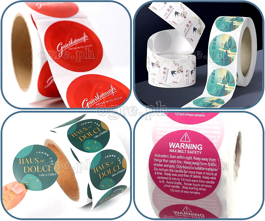 BLR-GWC Blank BOPP Round Die-Cut Labels in Rolls ~ Glossy White (Various Sizes)