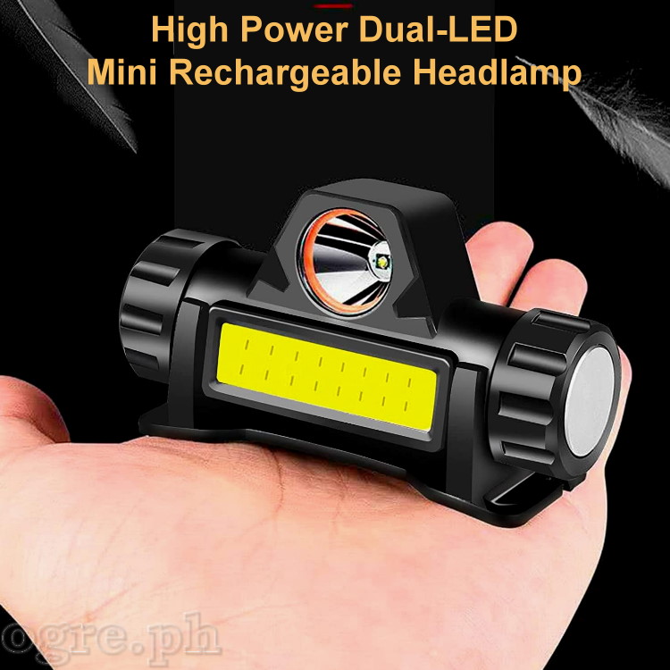 High Power 2-LED Mini Rechargeable Headlamp