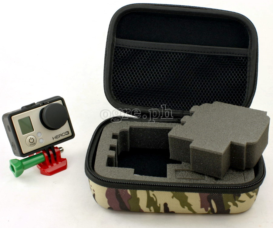 Small Shockproof Storage Case for GoPro, DJI Action, Insta360 Ace, SJCam ~ Camo