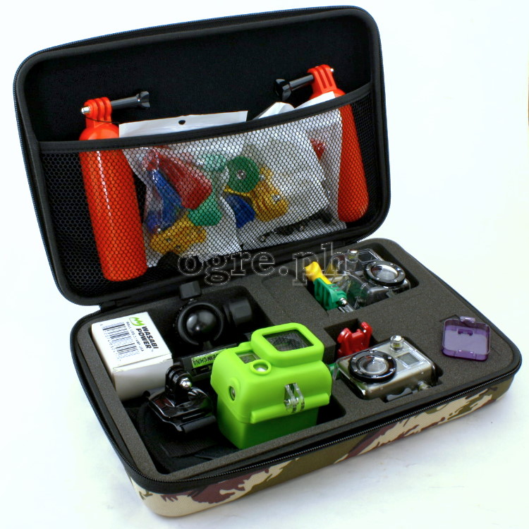 Large Shockproof EVA Storage Case for GoPro, DJI OSMO Action, Insta360 Ace, SJCam ~ Camo