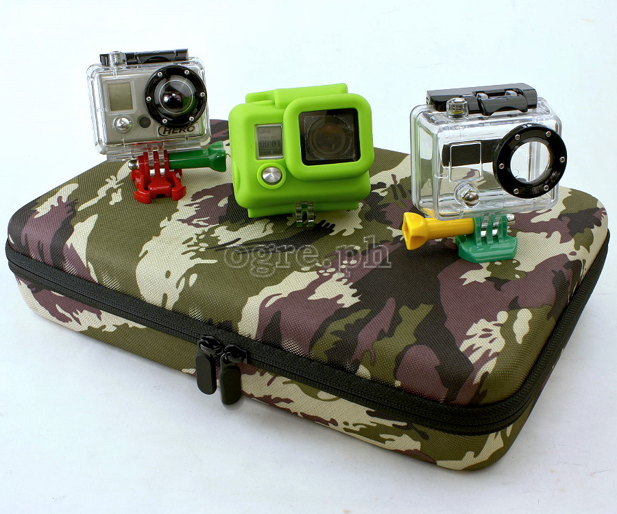 Large Shockproof EVA Storage Case for GoPro, DJI OSMO Action, Insta360 Ace, SJCam ~ Camo