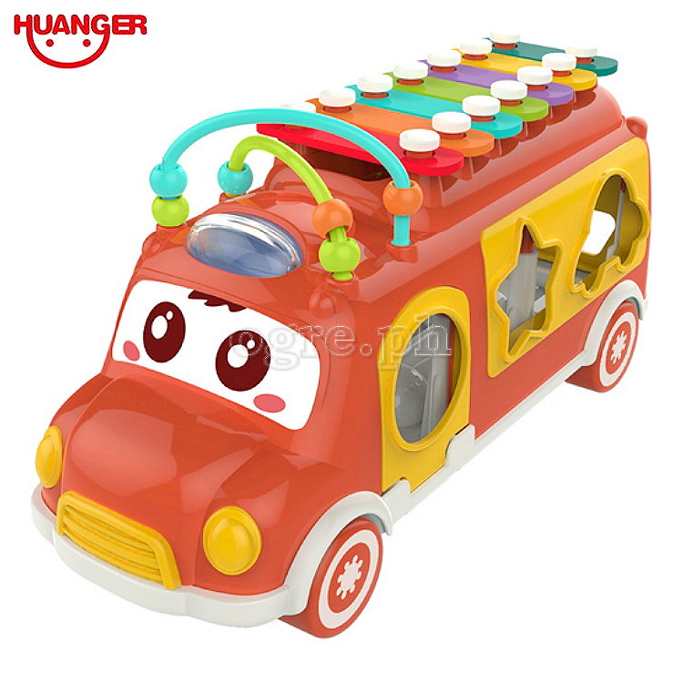HE8023 Music Bus Xylophone with 7pcs Puzzle Blocks
