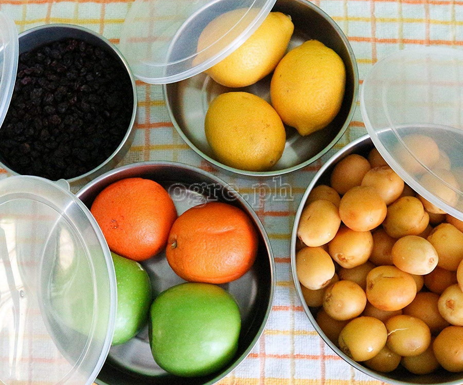 MMXQ-064 4pcs Stainless Steel Container Set with Plastic Lids