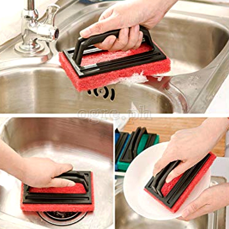 BC0076 Green Scrub Sponge with Handle