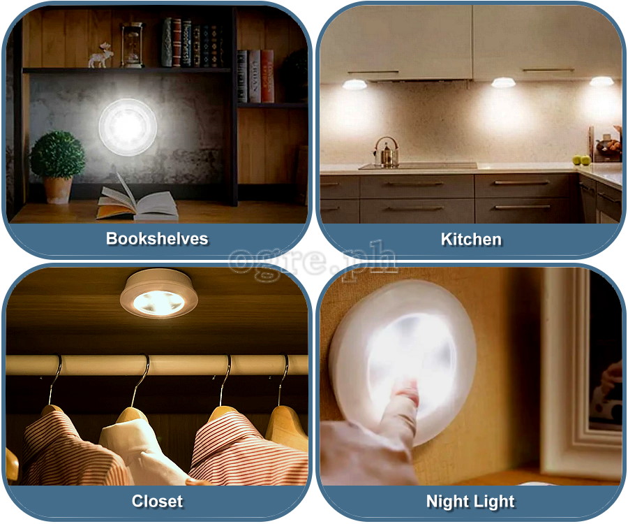 3 pcs Wireless LED Lights with Remote Control