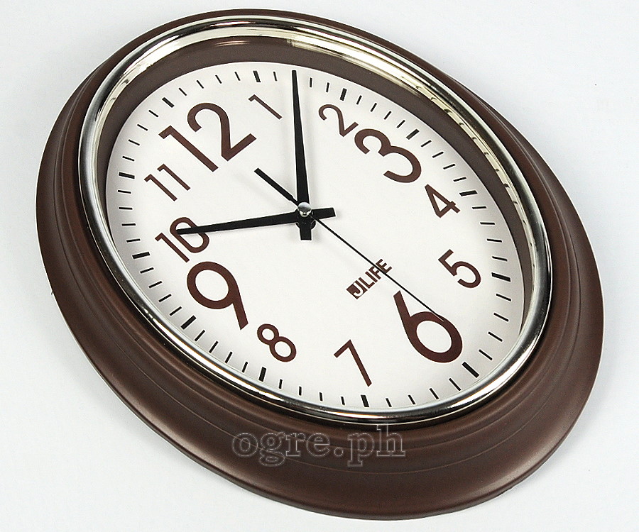 6752BN-JL 10-inch Sweep Movement Oval Wall Clock