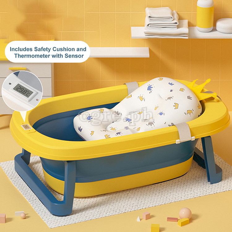 LYBY-A03 Collapsible Baby Bathtub with Safety Cushion and Thermometer