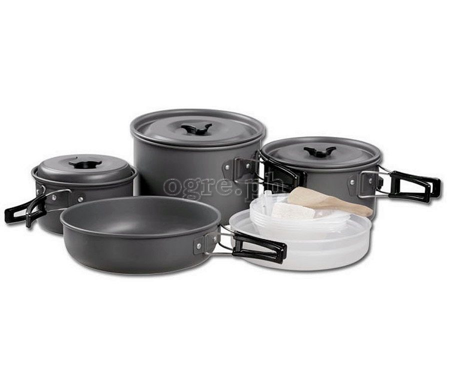 15P500 7-pcs Outdoor Cookware Set with 12-pcs Kitchen Utensils