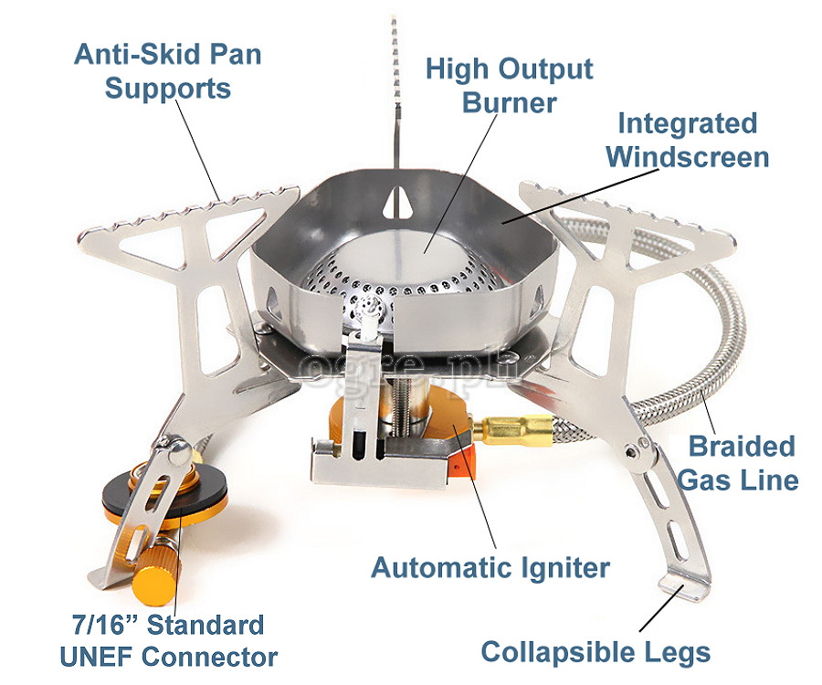 15S129 3500W Folding Windproof Camping Stove (Remote Cannister Type)