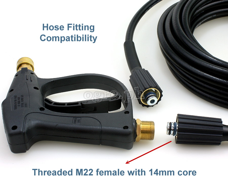 PWG-05 2175psi Pressure Washer Gun with M22-14mm Male Inlet and 1/4” Female Quick Coupler Socket