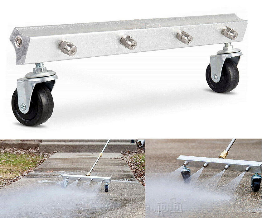 PWWB-416 Pressure Washer 16" 4-nozzles Aluminum Water Broom with 24" Extension Wand