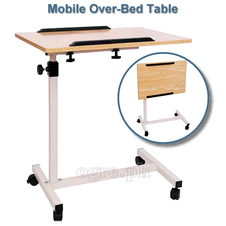 MOT-01 Mobile Fully Adjustable Overbed Table (60x40cm Desk Top)