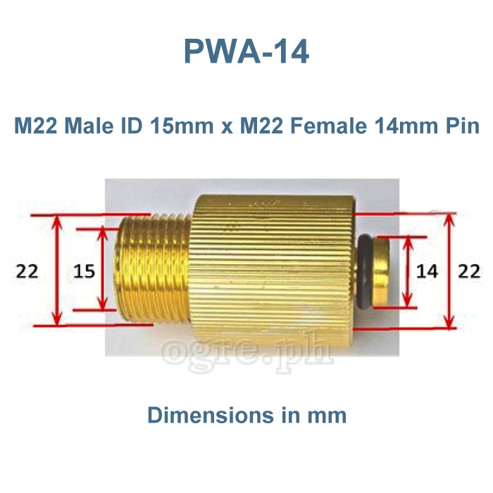 PWA-14 Pressure Washer Converter / Adapter M22-14F x M22-15M