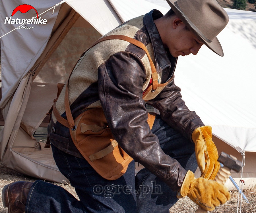 NH20FS038 Heavy Duty Outdoor Apron (Canvas with Leather Trim)