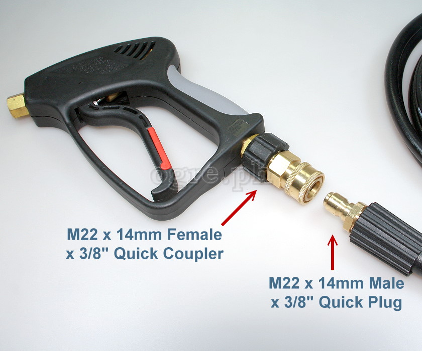 PWQ-04 M22 x 3/8 Pressure Washer Quick Connect Coupler Set B