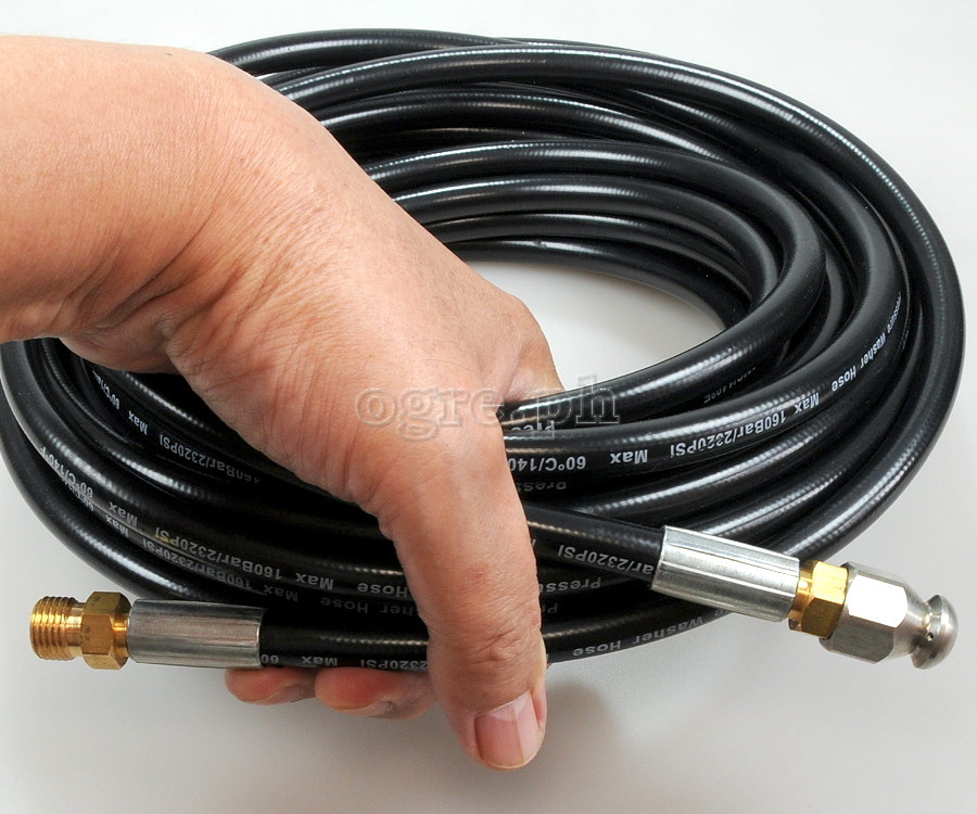 PWSH-02 Sewer / Drain Cleaning Hose with Polymer Adapter for Kawasaki/Fujihama Wash Guns 10 / 15 / 20 meters