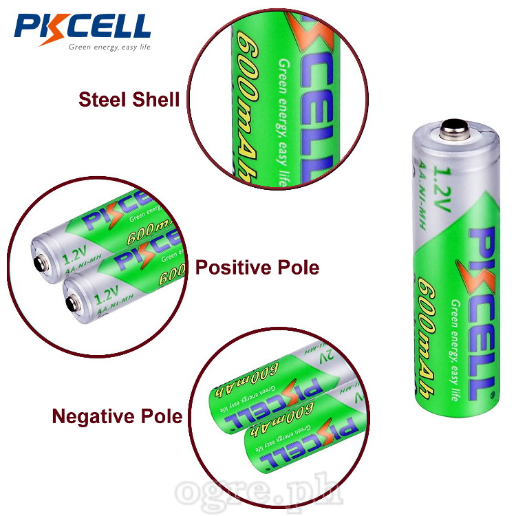 AA600 Pre-Charged 1.2V AA 600mAh Ni-MH Rechargeable Battery 2-Pack / 4-Pack