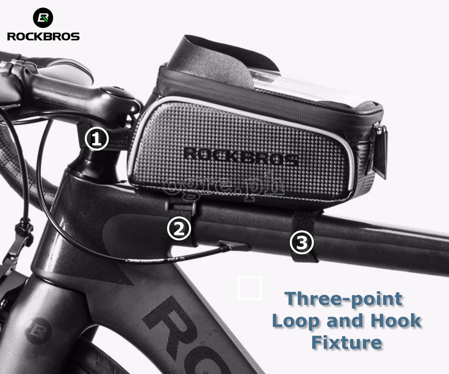 017-1BK Waterproof Bike Frame Bag with 6.0 Inch TouchScreen Phone Case