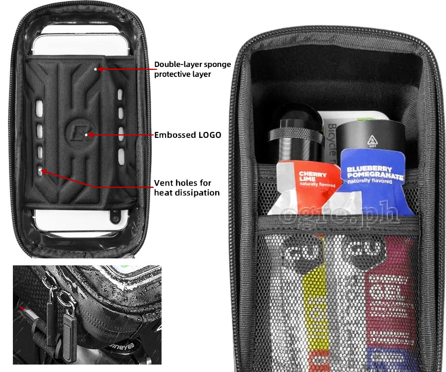 B70 Hard Shell Bike Handlebar Bag with 6.2 Inch TouchScreen Phone Case