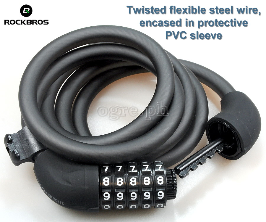 L50115 5-Digit Code Type Anti-Theft Cable Lock 1.5m with Mounting Bracket