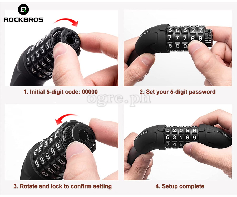 RKS570 5-Digit Combination Code 570mm Anti-Theft  Cable Lock