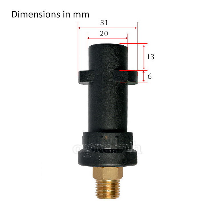 PWLA-04 Wash Gun / Foam Lance Polymer Adapter for Karcher K2~K7 Series Pressure Washers