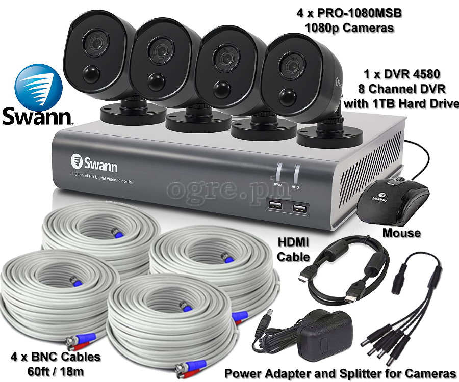 SWDVK-845804V 4-Camera 8-Channel 1080p HD Security System with 1Tb DVR (Refurbished Australian Surplus)