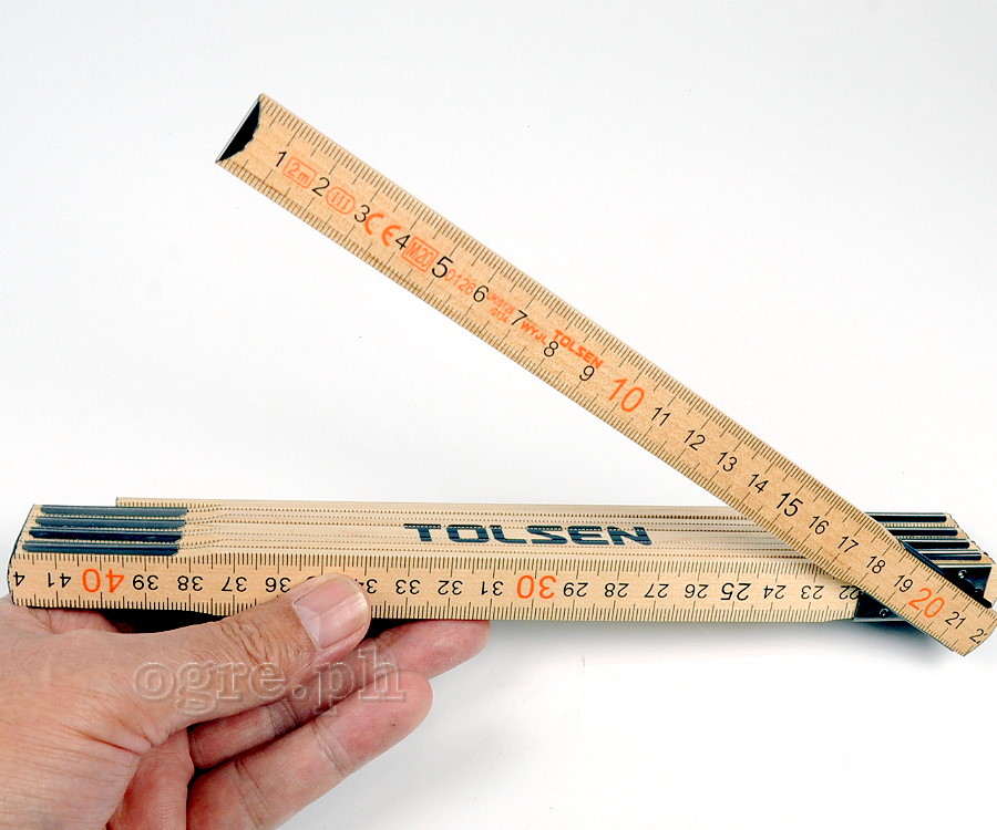 35046 Folding Wood Metric Ruler 2m