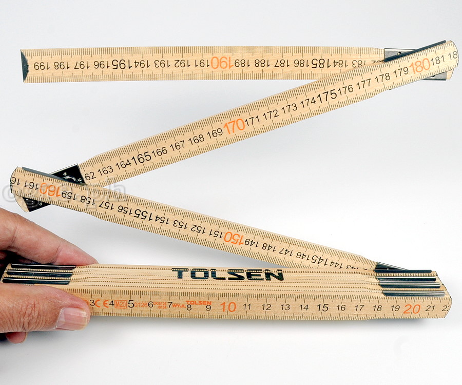 35046 Folding Wood Metric Ruler 2m