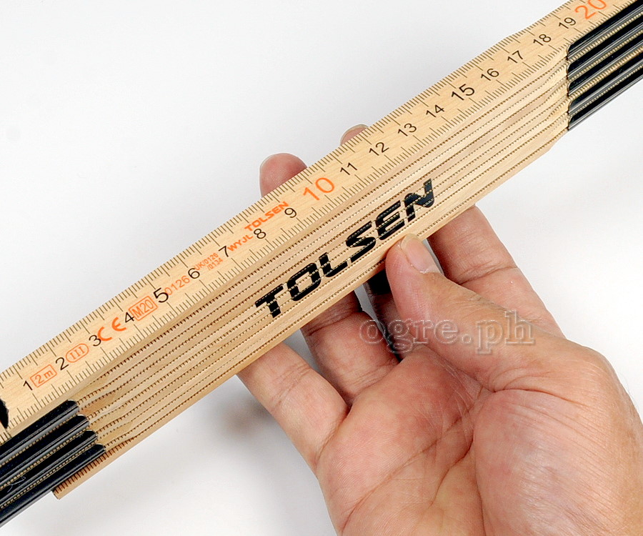 35046 Folding Wood Metric Ruler 2m